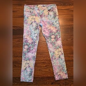Aeropostale Floral Skinny Denim Jeans 11/12